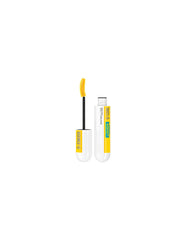 Mascara waterproof Maybelline Colossal Curl Bounce Very Black per ciglia voluminose e ricurve, resistente all'acqua.
