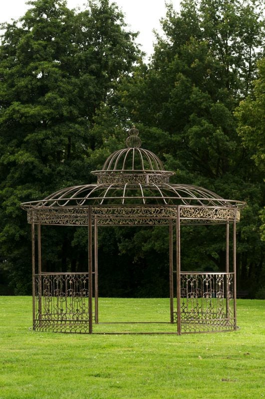 XXL Luxus Pavillon Romantik rund 500 cm - bronze by Dropshipping-Europe – Gartenmöbel
