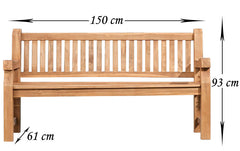 Teakbank Jackson 150 cm - teak
