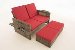 Sofa Ancona Rubinrot 5mm - grau-meliert