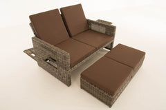 Sofa Ancona Terrabraun 5mm - grau-meliert