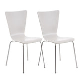 Set di 2 sedie impilabili Aaron bianche, design classico ideale per attesa e spazi pubblici.