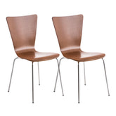 Set di 2 sedie attesa design Aaron in colore marrone, impilabili e dallo stile classico e intramontabile.