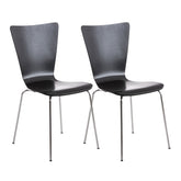 Set di 2 sedie attesa design Aaron in nero, impilabili e dal design classico, ideali per uffici e spazi pubblici.