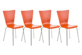 4er Set Besucherstuhl Aaron - orange