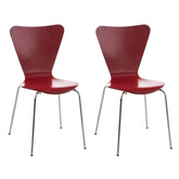 Set di due sedie visitatore Calisto rosse, perfette per sale d'aspetto, fiere ed eventi con design elegante e funzionale.