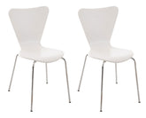 Set di due sedie visitatore Calisto bianche, perfette per sale d'attesa, fiere ed eventi grazie al loro design elegante.