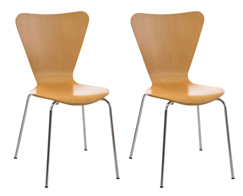 Set di due sedie visitatore Calisto in stile natura, perfette per sale d'aspetto ed eventi, con design elegante e funzionale.