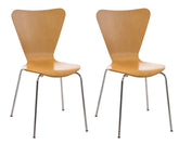 Set di due sedie visitatore Calisto in stile natura, perfette per sale d'aspetto ed eventi, con design elegante e funzionale.
