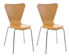 Set di due sedie visitatore Calisto in stile natura, perfette per sale d'aspetto ed eventi, con design elegante e funzionale.