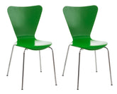 Set di due sedie visitatore Calisto verdi, perfette per sale d'aspetto e eventi, con design elegante e accogliente.