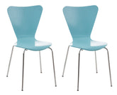 Set di 2 sedie visitatore Calisto in helloblu, perfette per sale d'aspetto, fiere ed eventi. Design elegante e funzionale.