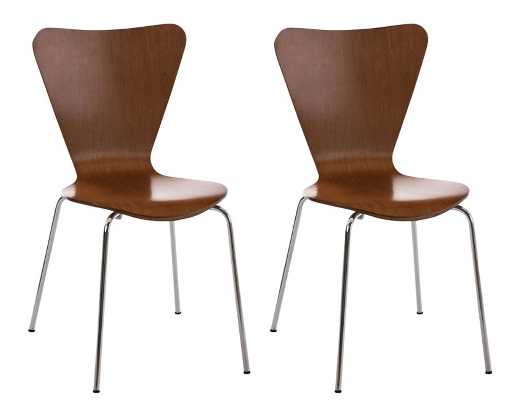 Set di 2 sedie visitatore Calisto in marrone, design elegante ideale per sale d'aspetto e eventi.