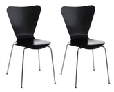 Set di 2 sedie visitatore Calisto nere, perfette per sale d'aspetto, fiere ed eventi con design elegante e senza tempo.