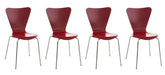 4er Set Besucherstuhl Calisto - rot