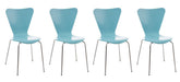 4er Set Besucherstuhl Calisto - hellblau