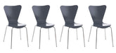 4er Set Besucherstuhl Calisto - grau