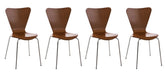 4er Set Besucherstuhl Calisto - braun
