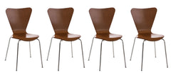 4er Set Besucherstuhl Calisto - braun