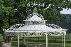 Dach für XXL Luxus Pavillon Romantik 500cm - weiß