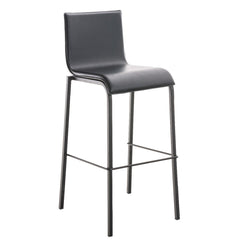 Barhocker Avola Leder Flach B78 - schwarz - InfinityMarket