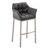 Barhocker Damaso E mit 4-Fuß Gestell - grau - InfinityMarket