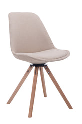 Besucherstuhl Troyes Drehbar Natura Stoff Rund - creme