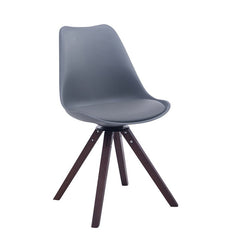 Besucherstuhl Troyes Drehbar Walnuss Square - grau