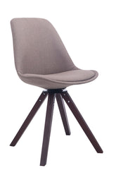 Besucherstuhl Troyes Drehbar Walnuss Stoff Square - taupe