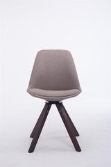 Besucherstuhl Troyes Drehbar Walnuss Stoff Square - taupe