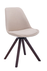 Besucherstuhl Troyes Drehbar Walnuss Stoff Square - creme