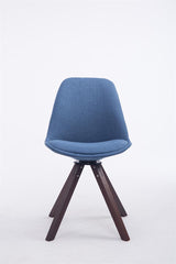 Besucherstuhl Troyes Drehbar Walnuss Stoff Square - blau