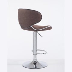 Barhocker Las Vegas V2 Stoff chrom - braun - InfinityMarket