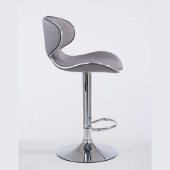 Barhocker Las Vegas V2 Stoff chrom - hellgrau - InfinityMarket
