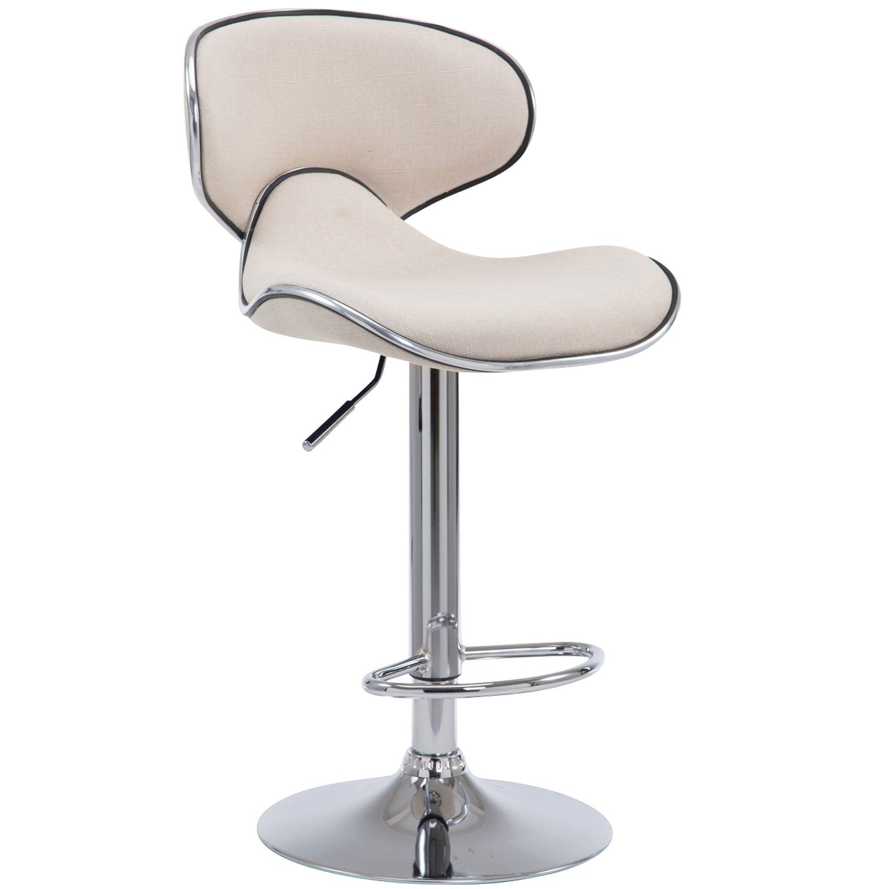 Barhocker Las Vegas V2 Stoff chrom - creme - InfinityMarket