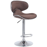 Barhocker Las Vegas V2 Stoff chrom - braun - InfinityMarket