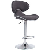 Barhocker Las Vegas V2 Stoff chrom - dunkelgrau - InfinityMarket