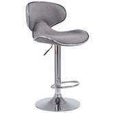 Barhocker Las Vegas V2 Stoff chrom - hellgrau - InfinityMarket