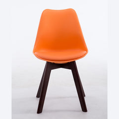Besucherstuhl Borneo V2 Walnuss Kunstleder - orange
