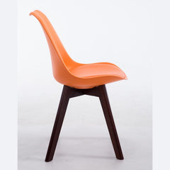 Besucherstuhl Borneo V2 Walnuss Kunstleder - orange