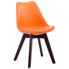 Besucherstuhl Borneo V2 Walnuss Kunstleder - orange
