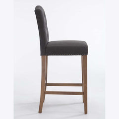 Barhocker Louise Stoff antik-hell - dunkelgrau - InfinityMarket