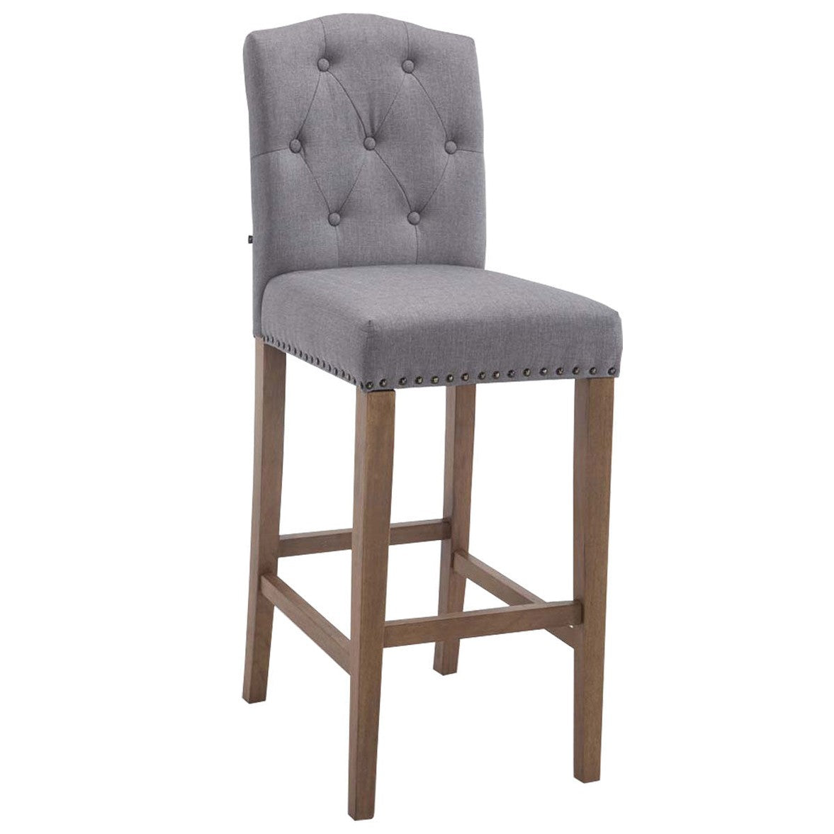 Barhocker Louise Stoff antik-hell - hellgrau - InfinityMarket