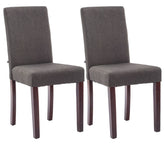 2er Set Esszimmerstuhl Ina Stoff cappuccino - dunkelgrau by Dropshipping-Europe – Esszimmerstühle