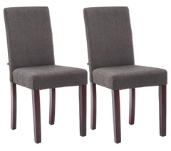 2er Set Esszimmerstuhl Ina Stoff cappuccino - dunkelgrau by Dropshipping-Europe – Esszimmerstühle
