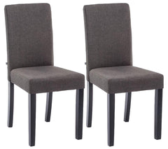 2er Set Esszimmerstuhl Ina Stoff schwarz - dunkelgrau by Dropshipping-Europe – Esszimmerstühle