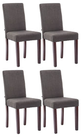 4er Set Esszimmerstuhl Ina Stoff cappuccino - dunkelgrau