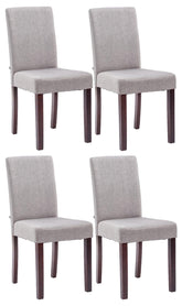 4er Set Esszimmerstuhl Ina Stoff cappuccino - hellgrau