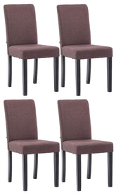 4er Set Esszimmerstuhl Ina Stoff schwarz - braun