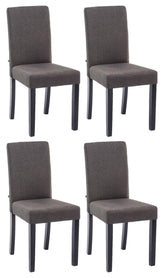 4er Set Esszimmerstuhl Ina Stoff schwarz - dunkelgrau